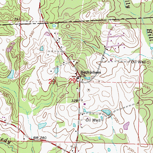 Topographic Map of Bethlehem Church, MS