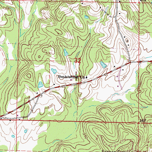 Topographic Map of Bethlehem Primitive Baptist Church, MS