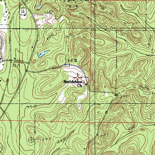 Topographic Map of Bethlehem Baptist Church, MS