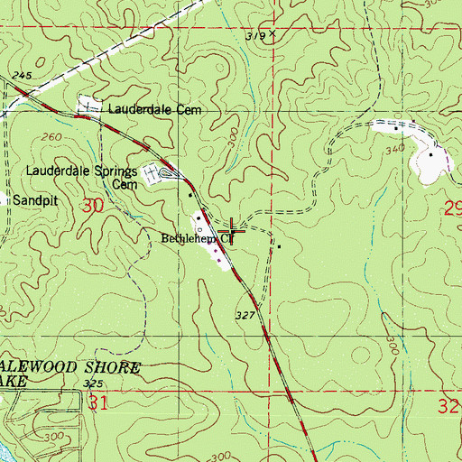 Topographic Map of Bethlehem Church, MS