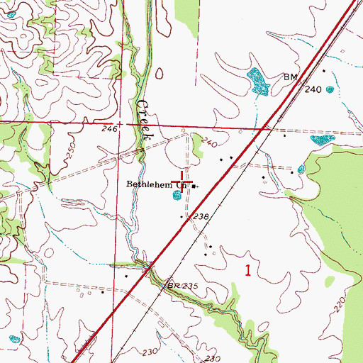 Topographic Map of Bethlehem Church, MS