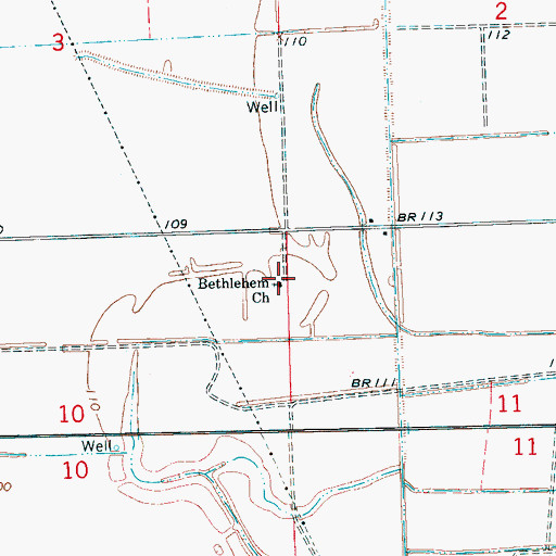 Topographic Map of Bethlehem Church, MS