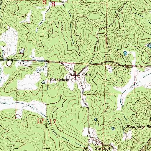 Topographic Map of Bethlehem Church, MS
