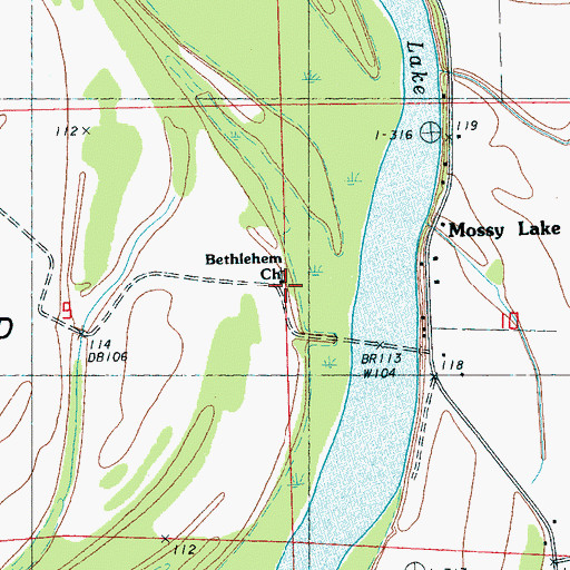 Topographic Map of Bethlehem Church, MS