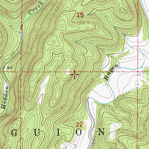 Topographic Map of Township of Guion, AR