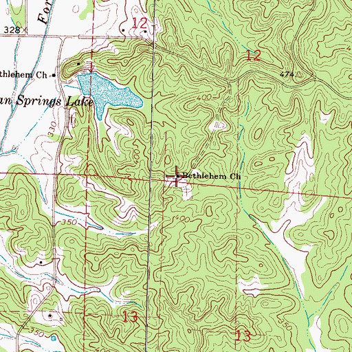 Topographic Map of Bethlehem Church, MS