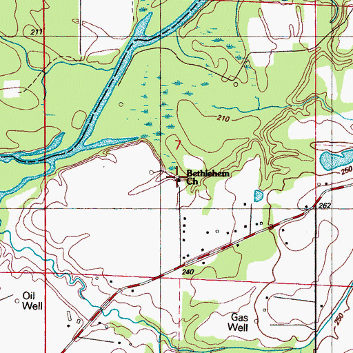 Topographic Map of Bethlehem Church, MS