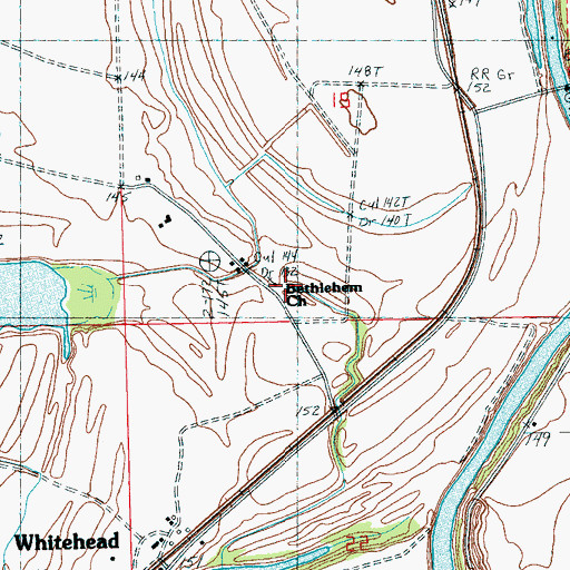 Topographic Map of Bethlehem Church, MS