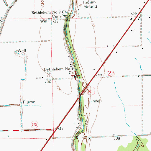 Topographic Map of Bethlehem Number 1 Church, MS