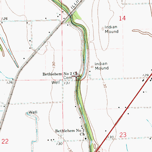 Topographic Map of Bethlehem Number 2 Church, MS