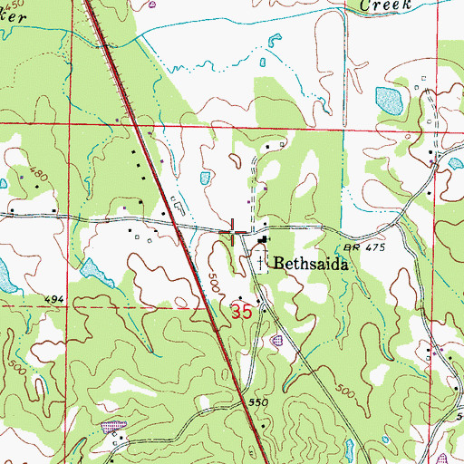 Topographic Map of Bethsaida, MS