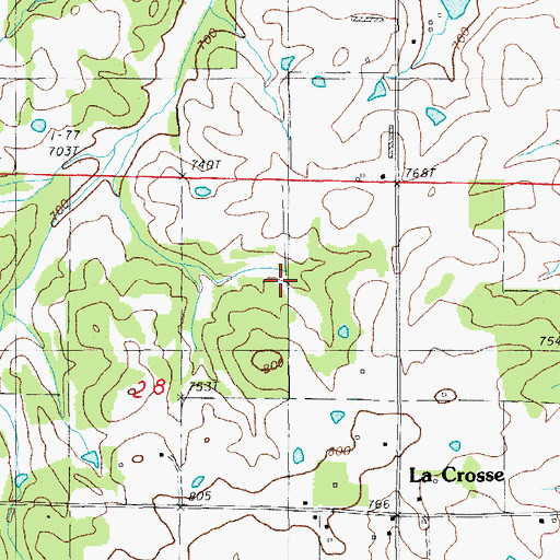 Topographic Map of Township of Lacrosse, AR