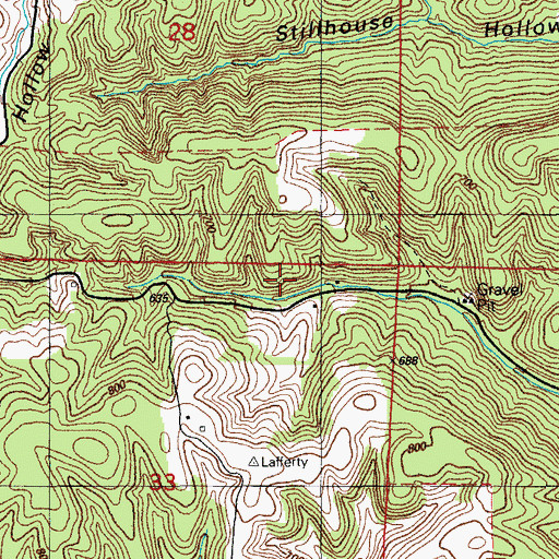 Topographic Map of Township of Lafferty, AR