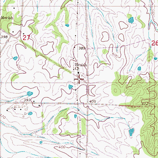 Topographic Map of Beulah Church, MS