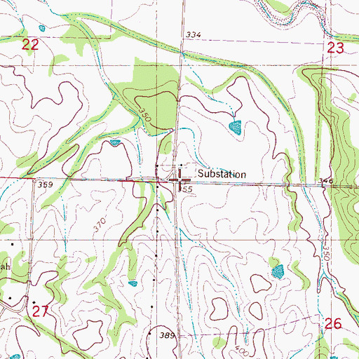 Topographic Map of Beulah School, MS