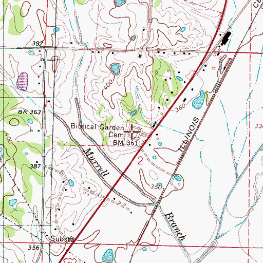 Topographic Map of Biblical Garden Cemetery, MS