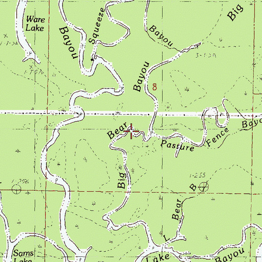 Topographic Map of Big Bear Bayou, MS