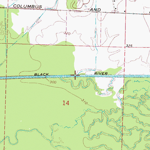Topographic Map of Big Black River Canal, MS