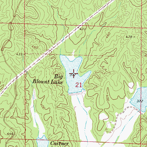 Topographic Map of Big Blount Lake, MS