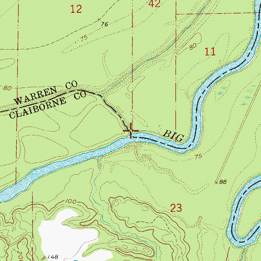 Topographic Map of Big Bogue Desha, MS