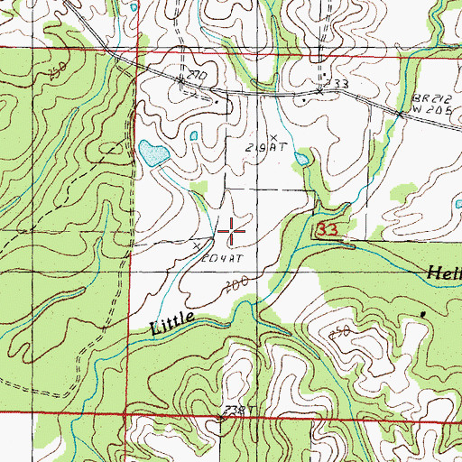 Topographic Map of Big Branch, MS