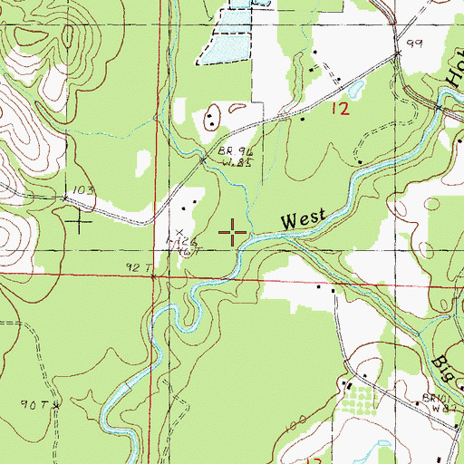Topographic Map of Big Branch, MS
