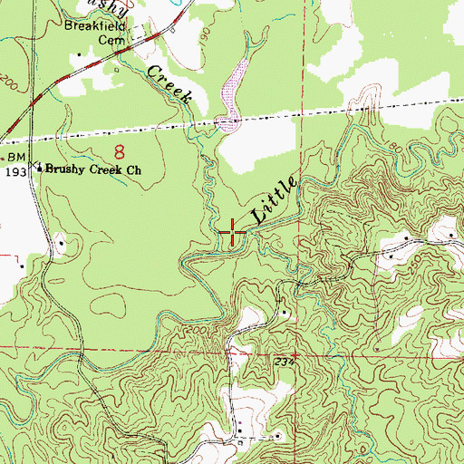 Topographic Map of Big Creek, MS