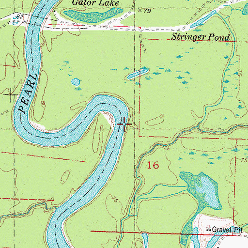 Topographic Map of Big Creek, MS