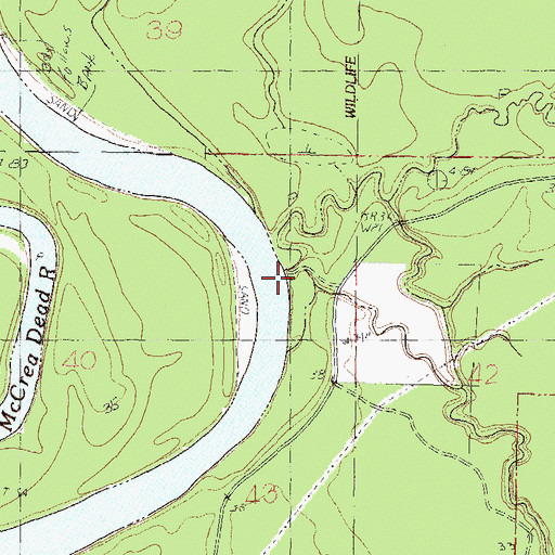 Topographic Map of Big Creek, MS