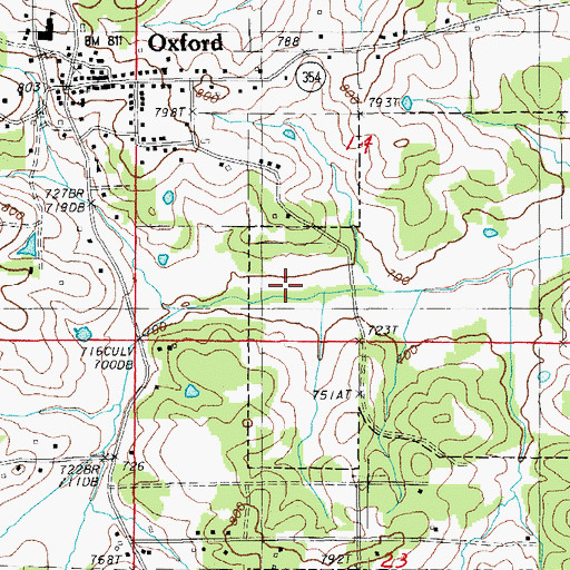Topographic Map of Township of New Hope, AR