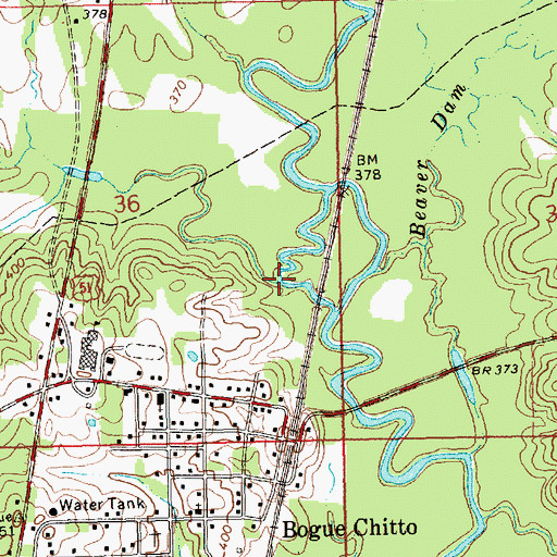 Topographic Map of Big Creek, MS