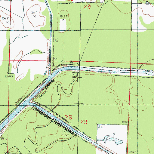Topographic Map of Big Creek, MS