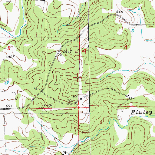 Topographic Map of Township of Pleasant Hill, AR