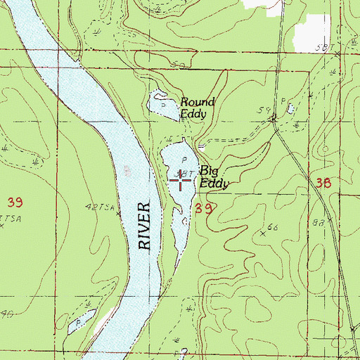 Topographic Map of Big Eddy, MS