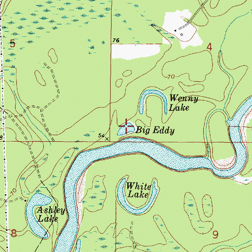 Topographic Map of Big Eddy, MS