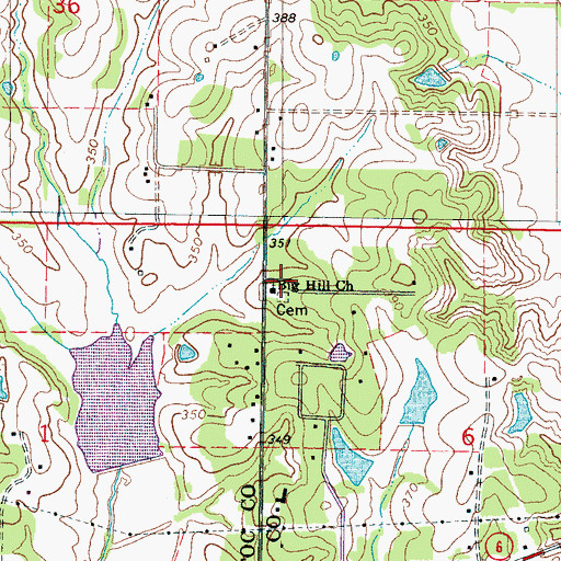Topographic Map of Big Hill Methodist Church, MS