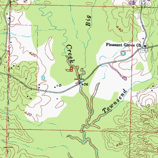 Topographic Map of Big John Branch, MS