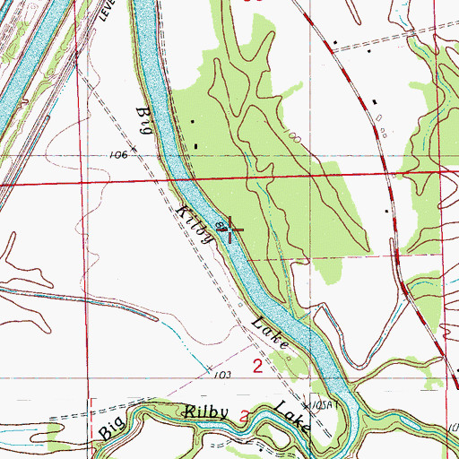 Topographic Map of Big Kilby Lake, MS