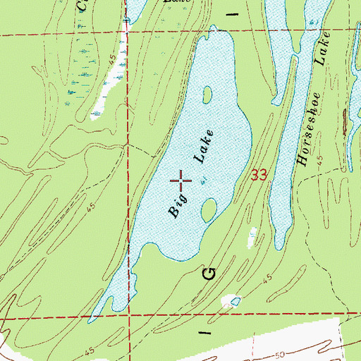 Topographic Map of Big Lake, MS