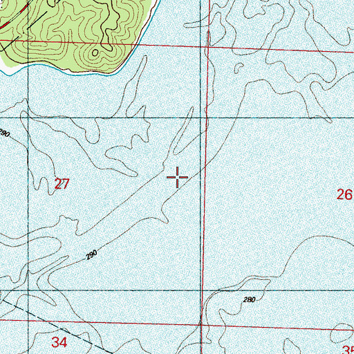 Topographic Map of Big Lake, MS