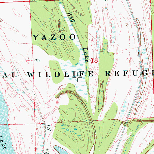 Topographic Map of Big Lake, MS