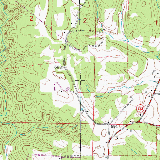Topographic Map of Township of Union, AR