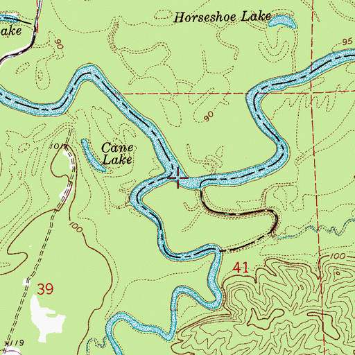 Topographic Map of Big Sand Creek, MS