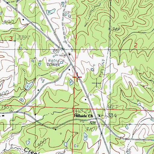 Topographic Map of Big Spring Church, MS