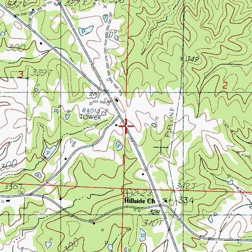 Topographic Map of Big Spring School, MS
