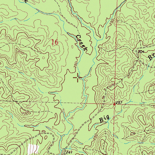Topographic Map of Big Thick Creek, MS