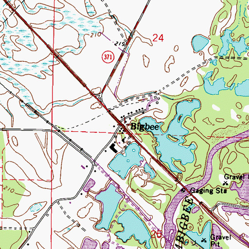 Topographic Map of Bigbee, MS