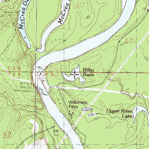 Topographic Map of Bilbo Basin, MS