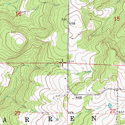 Topographic Map of Township of Barren, AR