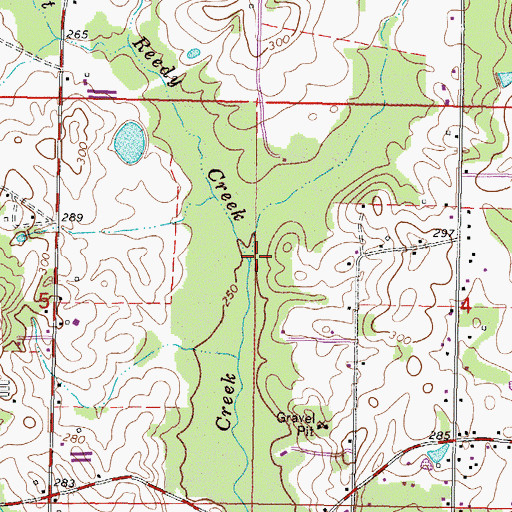 Topographic Map of Billy Hill Reedy Creek, MS